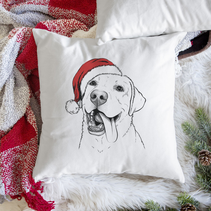 Santa Hat Dog Breed Throw Pillow Cover - 40+ Dog Breeds