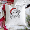 Australian Shepherd Santa Hat Dog Breed Throw Pillow Cover - 40+ Dog Breeds