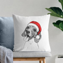 Beagle Santa Hat Dog Breed Throw Pillow Cover - 40+ Dog Breeds