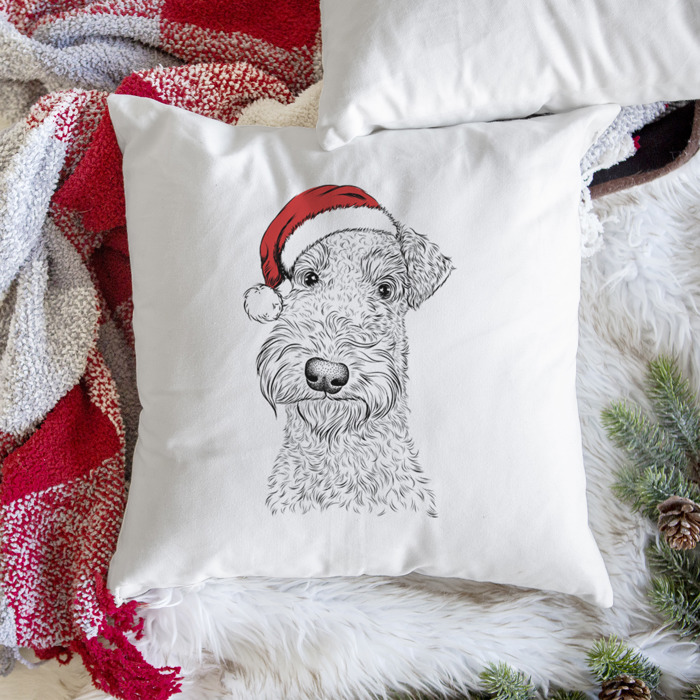 Santa Hat Dog Breed Throw Pillow Cover - 40+ Dog Breeds