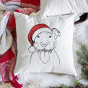 Pitbull Santa Hat Dog Breed Throw Pillow Cover - 40+ Dog Breeds