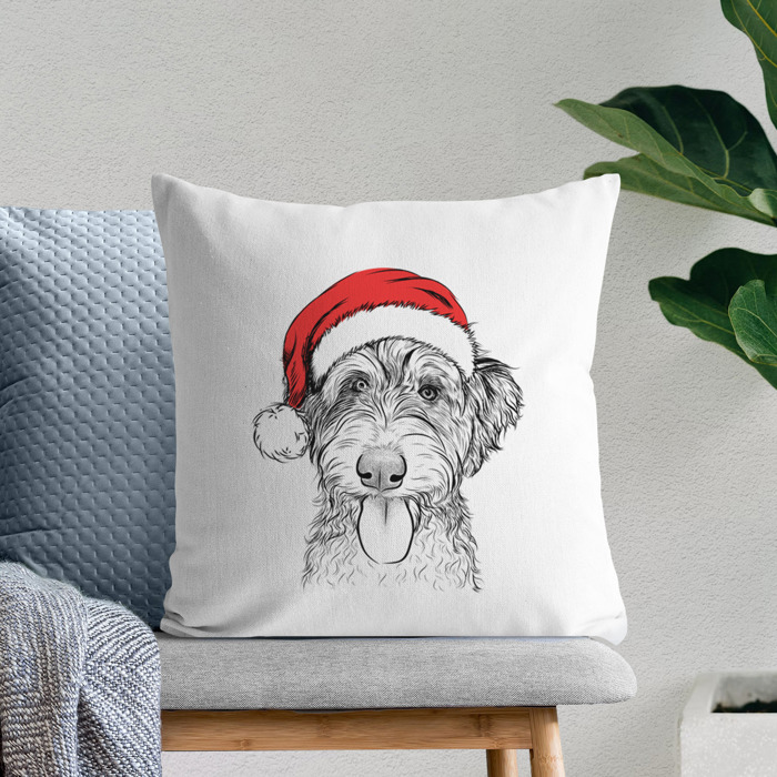 Santa Hat Dog Breed Throw Pillow Cover - 40+ Dog Breeds