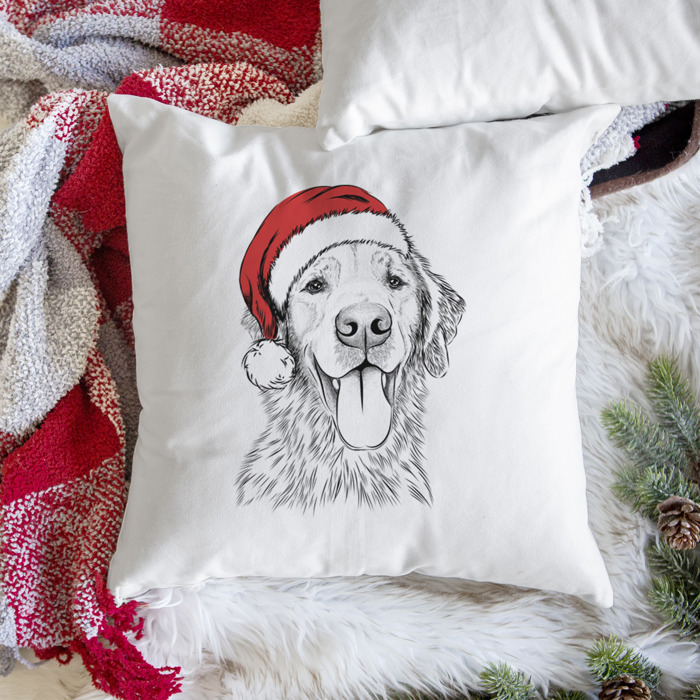 Santa Hat Dog Breed Throw Pillow Cover - 40+ Dog Breeds