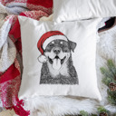 Rottweiler Santa Hat Dog Breed Throw Pillow Cover - 40+ Dog Breeds