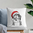 Bernese Mountain Dog Santa Hat Dog Breed Throw Pillow Cover - 40+ Dog Breeds