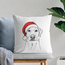 Yellow Lab Santa Hat Dog Breed Throw Pillow Cover - 40+ Dog Breeds