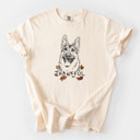 Large Ivory - German Shepherd Detailed Hand Drawn Thankful Dog Breed Comfort Colors T-shirts - 25+ Dog Breeds