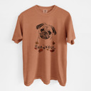 Large Yam - Pug Detailed Hand Drawn Thankful Dog Breed Comfort Colors T-shirts - 25+ Dog Breeds