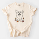 XL Ivory - Corgi Detailed Hand Drawn Thankful Dog Breed Comfort Colors T-shirts - 25+ Dog Breeds