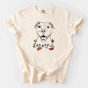 XL Ivory - Pitbull 2 Detailed Hand Drawn Thankful Dog Breed Comfort Colors T-shirts - 25+ Dog Breeds