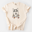 Large Ivory - Siberian Husky Detailed Hand Drawn Thankful Dog Breed Comfort Colors T-shirts - 25+ Dog Breeds