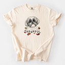 XXL Ivory - Shih Tzu Detailed Hand Drawn Thankful Dog Breed Comfort Colors T-shirts - 25+ Dog Breeds
