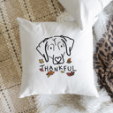 Beagle Doodled Thankful  Autumn Dog Breed Throw Pillow Cover -50+ Breeds