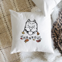 American Bully Doodled Thankful  Autumn Dog Breed Throw Pillow Cover -50+ Breeds