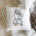Golden Retriever Doodled Thankful  Autumn Dog Breed Throw Pillow Cover -50+ Breeds