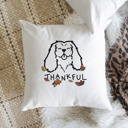 Cavalier King Charles Doodled Thankful  Autumn Dog Breed Throw Pillow Cover -50+ Breeds