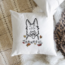 German Shepherd Doodled Thankful  Autumn Dog Breed Throw Pillow Cover -50+ Breeds