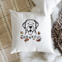 Labrador Retriever Doodled Thankful  Autumn Dog Breed Throw Pillow Cover -50+ Breeds