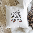 Puggle Doodled Thankful  Autumn Dog Breed Throw Pillow Cover -50+ Breeds