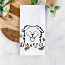 Australian Shepherd Doodled Thankful  Autumn Hand-Drawn Dog  Breed Tea Towel - 50+ Breeds