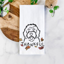 Bernedoodle Doodled Thankful  Autumn Hand-Drawn Dog  Breed Tea Towel - 50+ Breeds