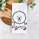 Bichon Frise Doodled Thankful  Autumn Hand-Drawn Dog  Breed Tea Towel - 50+ Breeds