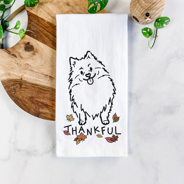 Doodled Thankful  Autumn Hand-Drawn Dog  Breed Tea Towel - 50+ Breeds