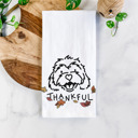 Cavachon Doodled Thankful  Autumn Hand-Drawn Dog  Breed Tea Towel - 50+ Breeds