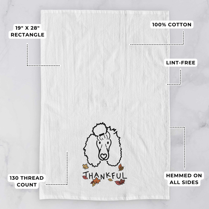 Doodled Thankful  Autumn Hand-Drawn Dog  Breed Tea Towel - 50+ Breeds