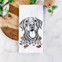 Black Lab Thankful  Autumn Detailed Hand-Drawn Dog  Breed Tea Towel - 25+ Breeds