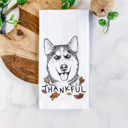 Siberian Husky Thankful  Autumn Detailed Hand-Drawn Dog  Breed Tea Towel - 25+ Breeds