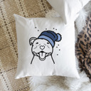 American Staffordshire Beanie Winter Dog Breed Throw Pillow Cover -50+ Breeds