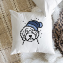 Aussiedoodle Beanie Winter Dog Breed Throw Pillow Cover -50+ Breeds