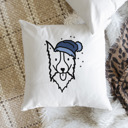 Border Collie Beanie Winter Dog Breed Throw Pillow Cover -50+ Breeds