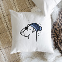 Boxer Beanie Winter Dog Breed Throw Pillow Cover -50+ Breeds
