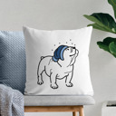 English Bulldog Beanie Winter Dog Breed Throw Pillow Cover -50+ Breeds