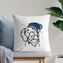 German Wirehaired Pointer Beanie Winter Dog Breed Throw Pillow Cover -50+ Breeds