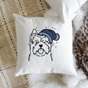 Cairn Terrier Beanie Winter Dog Breed Throw Pillow Cover -50+ Breeds