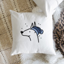Doberman Beanie Winter Dog Breed Throw Pillow Cover -50+ Breeds