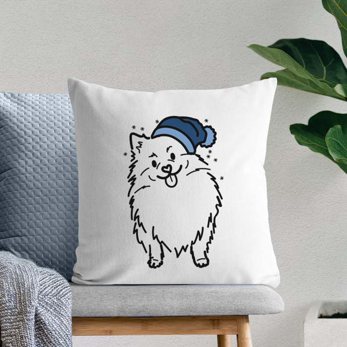 Beanie Winter Dog Breed Throw Pillow Cover -50+ Breeds