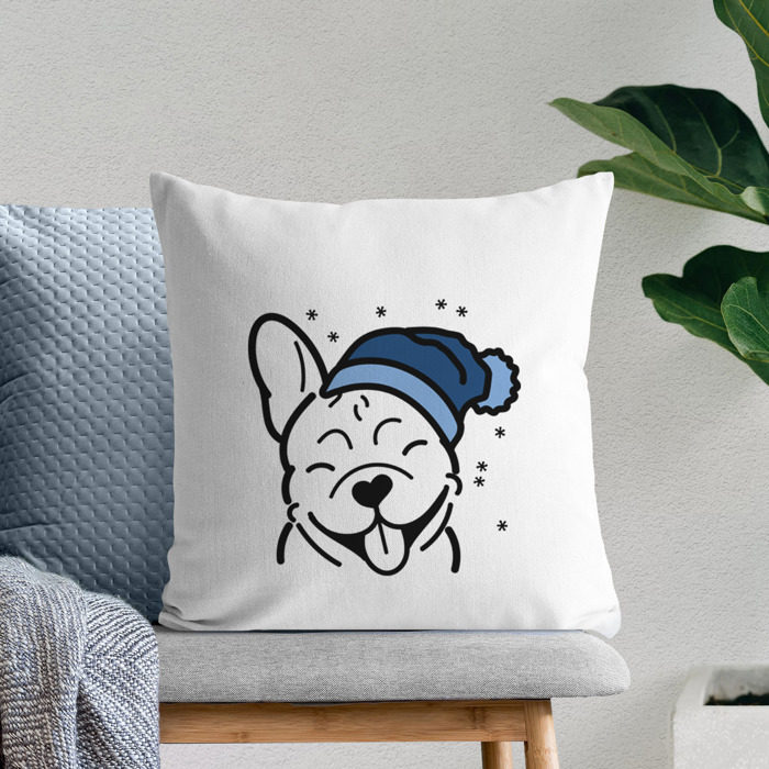 Beanie Winter Dog Breed Throw Pillow Cover -50+ Breeds