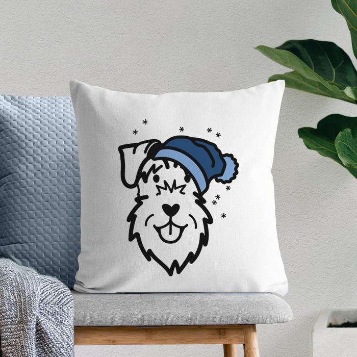 Beanie Winter Dog Breed Throw Pillow Cover -50+ Breeds
