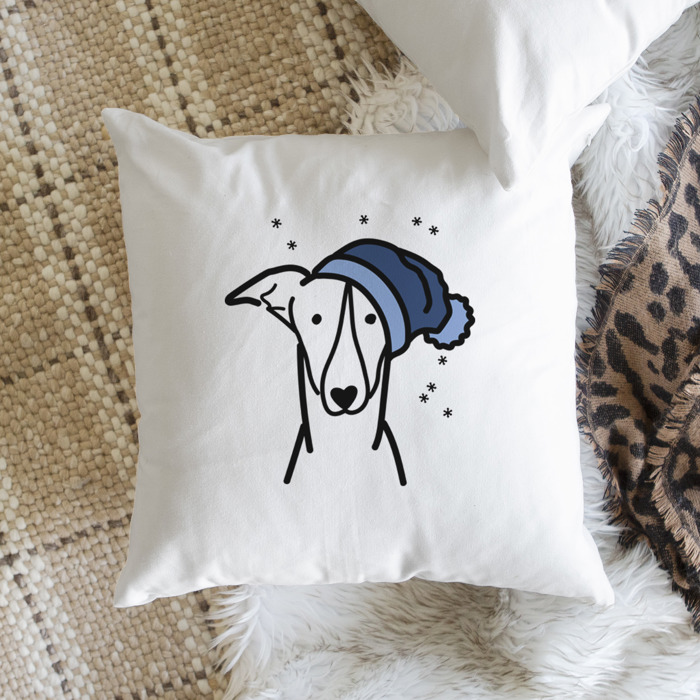 Beanie Winter Dog Breed Throw Pillow Cover -50+ Breeds