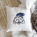 Cavachon Beanie Winter Dog Breed Throw Pillow Cover -50+ Breeds