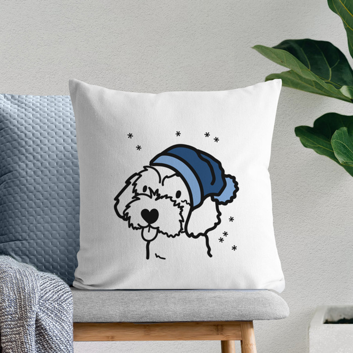 Beanie Winter Dog Breed Throw Pillow Cover -50+ Breeds