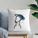 Italian Greyhound Beanie Winter Dog Breed Throw Pillow Cover -50+ Breeds