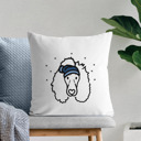 Poodle Beanie Winter Dog Breed Throw Pillow Cover -50+ Breeds