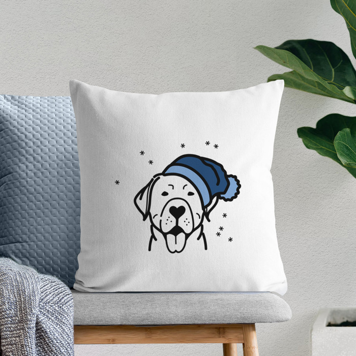Beanie Winter Dog Breed Throw Pillow Cover -50+ Breeds