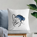 Corgi Beanie Winter Dog Breed Throw Pillow Cover -50+ Breeds