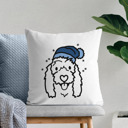 Coton de Tulear Beanie Winter Dog Breed Throw Pillow Cover -50+ Breeds